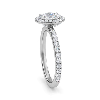 Oval Cut Hidden Halo Engagement Ring 1.0 ct