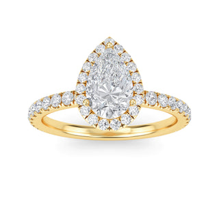 Pear Cut Halo Pavé Engagement Ring 1.0 ct