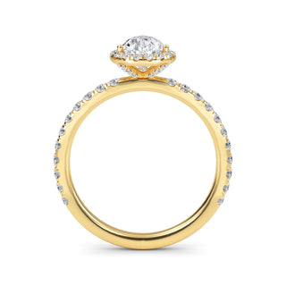 Pear Cut Halo Pavé Engagement Ring 1.0 ct