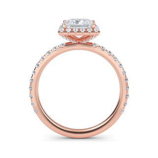 Princess Cut Halo Pavé Engagement Ring 1.0 ct
