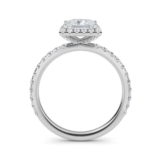 Princess Cut Halo Pavé Engagement Ring 1.0 ct