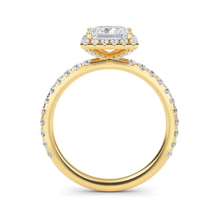 Princess Cut Halo Pavé Engagement Ring 1.0 ct