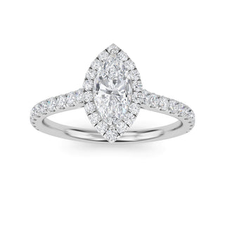 Princess Cut Halo Micro-Pavé Engagement Ring 1.0 ct
