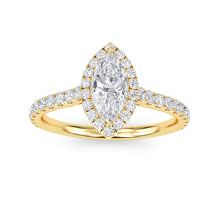 Princess Cut Halo Micro-Pavé Engagement Ring 1.0 ct