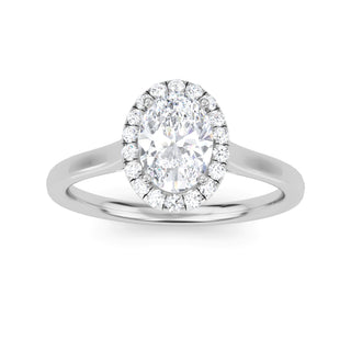 Oval Cut Halo Cathedral Engagement Ring 0.75 ctw