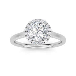 Round Cut Halo Elevated Cathedral Engagement Ring 0.8 ctw
