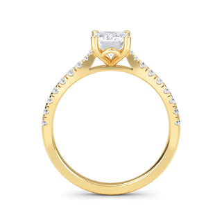 Emerald Sleek Pavé Engagement Ring 1.0 ct