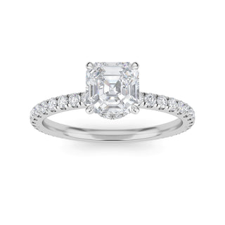 Asscher Classic Sidestone Engagement Ring 1.0 ctw