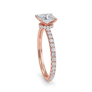Princess Petite Pavé Engagement Ring 1.0 ct