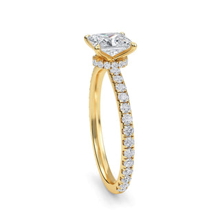 Princess Petite Pavé Engagement Ring 1.0 ct