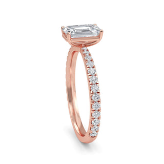 Emerald Cut Refined Pavé Engagement Ring 1.0 ct