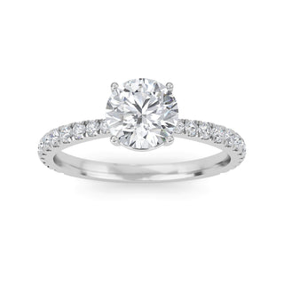 Round Cut Refined Pavé Engagement Ring 1.0 ctw