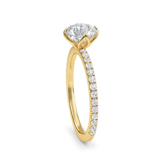 Round Cut Petite Pavé Engagement Ring 1.0 ct