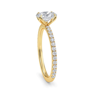 Oval Cut Petite Pavé Engagement Ring 1.0 ct