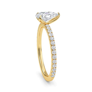 Pear Cut Petite Pavé Engagement Ring 1.0 ct