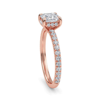 Asscher Cut Petite Pavé Engagement Ring 1.0 ct