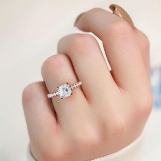Asscher Cut Petite Pavé Engagement Ring 1.0 ct