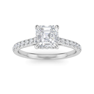 Asscher Cut Classic Pavé Engagement Ring 1.0 ctw