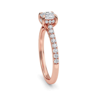 Cushion Cut Classic Pavé Engagement Ring 0.6 ct