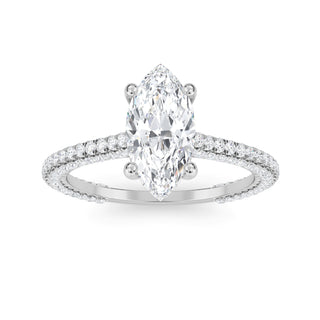 Marquise Cut Double Pavé Engagement Ring 1.0 ctw