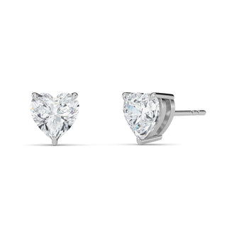 Heart Cut Four-Prong Stud Earrings 2.0 ctw