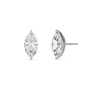 Marquise Cut Two-Prong Stud Earrings 2.5 ctw