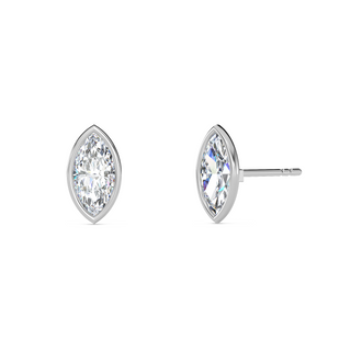 Marquise Cut Bezel Stud Earrings 1.5 ctw