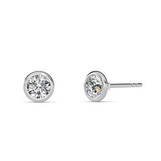 Round Cut Bezel Stud Earrings 1.0 ctw