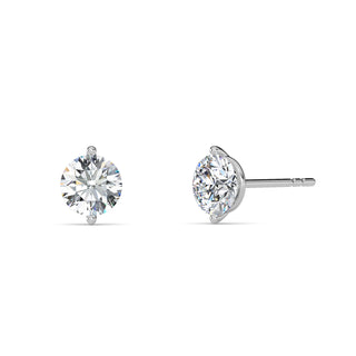Round Cut Four-Prong Basket Stud Earrings 1.0 ctw