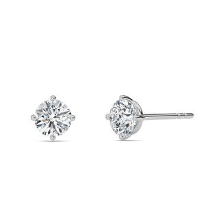 Round Cut Four-Prong Low Basket Stud Earrings 0.2 ctw