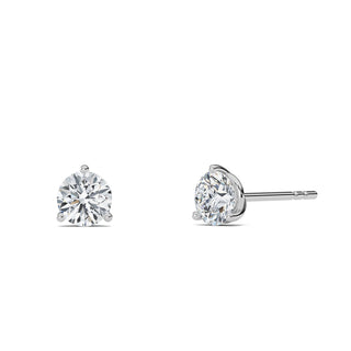 Round Cut Three-Prong Stud Earrings 0.6 ctw