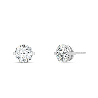 Round Cut Bar-Set Stud Earrings 2.0 ctw