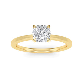 Anillo de compromiso solitario clásico de talla cojín de 1,0 ctw