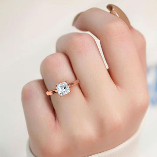 Asscher Cut Refined Solitaire Engagement Ring 1.0 ct