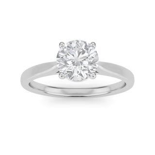 Round Cut Cathedral Solitaire Engagement Ring 1.0 ctw