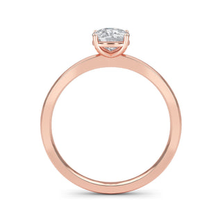 Anillo de compromiso solitario minimalista de talla cojín de 0,9 quilates