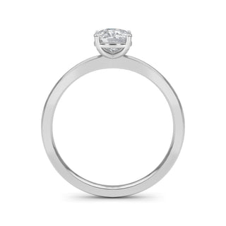 Anillo de compromiso solitario minimalista de talla cojín de 0,9 quilates