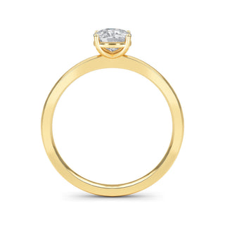 Anillo de compromiso solitario minimalista de talla cojín de 0,9 quilates
