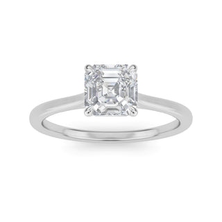 Asscher Cut Minimal Solitaire Engagement Ring 1.0 ctw