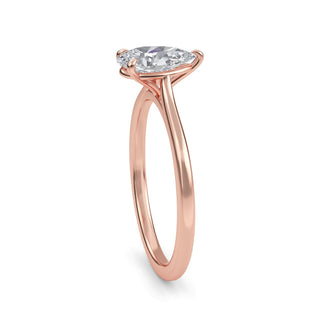 Pear Cut Refined Solitaire Engagement Ring 1.0 ct