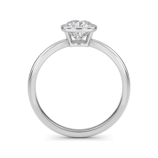 Cushion Cut Bezel Solitaire Engagement Ring 1.0 ct