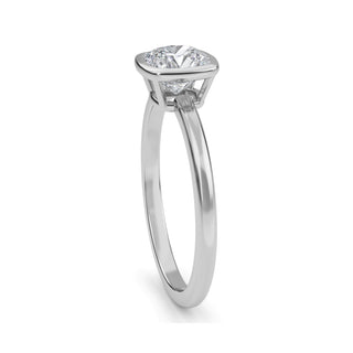 Cushion Cut Bezel Solitaire Engagement Ring 1.0 ct