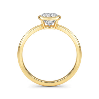 Cushion Cut Bezel Solitaire Engagement Ring 1.0 ct