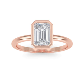 Emerald Cut Modern Double-Claw Solitaire Engagement Ring 1.0 ct