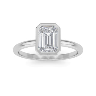 Emerald Cut Modern Double-Claw Solitaire Engagement Ring 1.0 ct