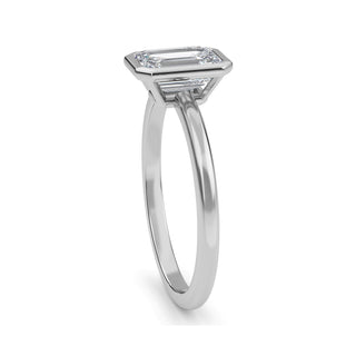 Emerald Cut Modern Double-Claw Solitaire Engagement Ring 1.0 ct