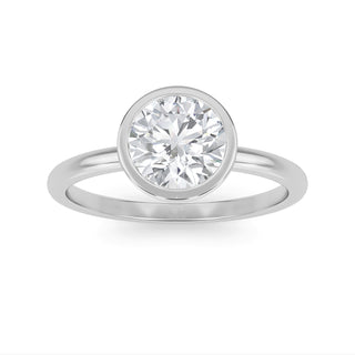 Round Cut Bezel Solitaire Engagement Ring 1.0 ctw