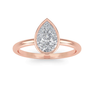 Pear Cut Modern Bezel Solitaire Engagement Ring 1.5 ct