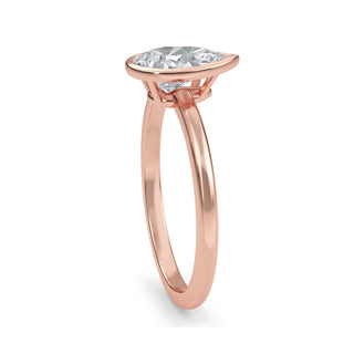 Pear Cut Modern Bezel Solitaire Engagement Ring 1.5 ct