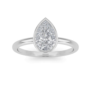 Pear Cut Modern Bezel Solitaire Engagement Ring 1.5 ct